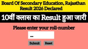RBSE 10th Result 2026